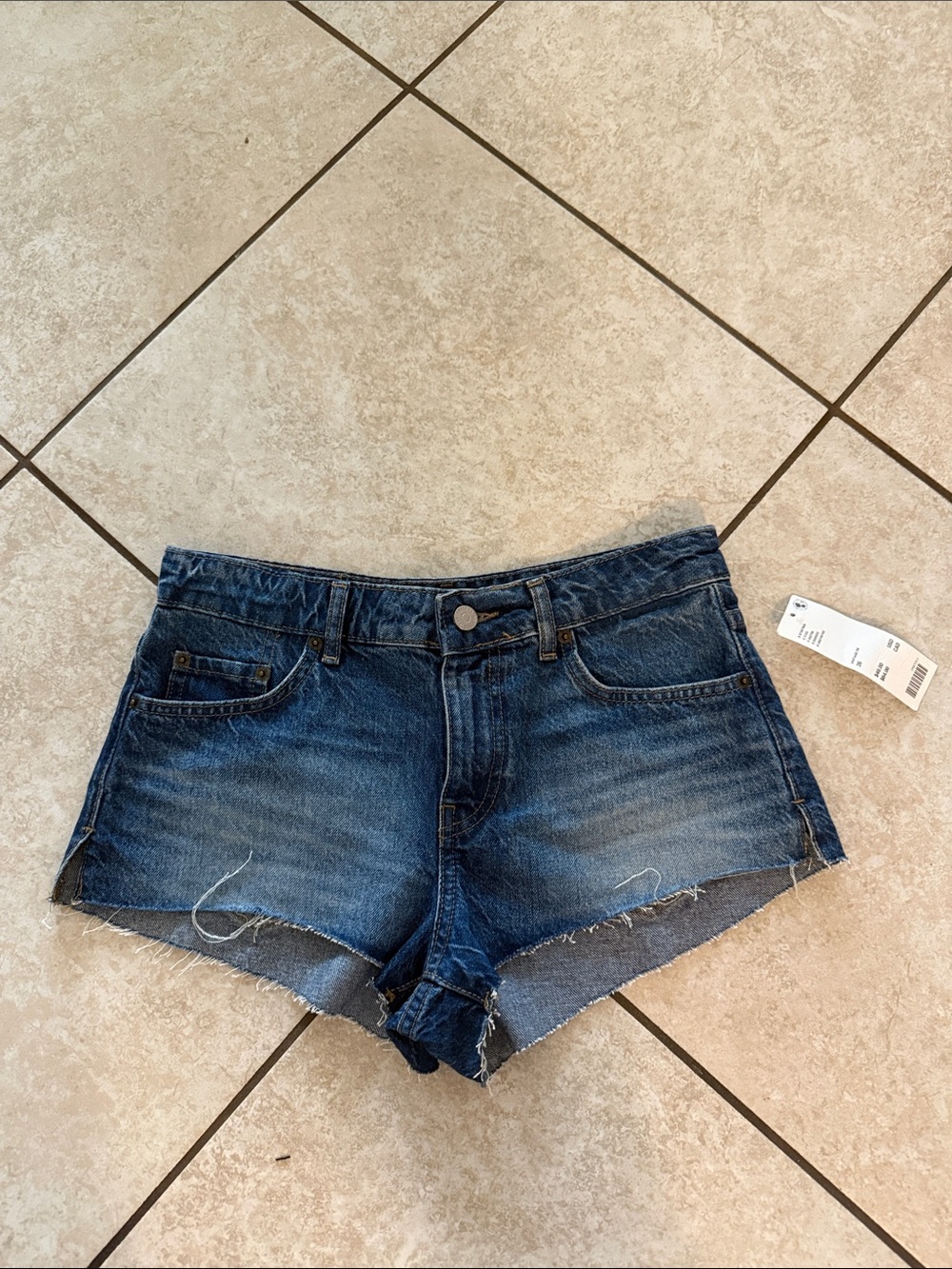 BDG Blue Distressed Denim Cutoff Shorts